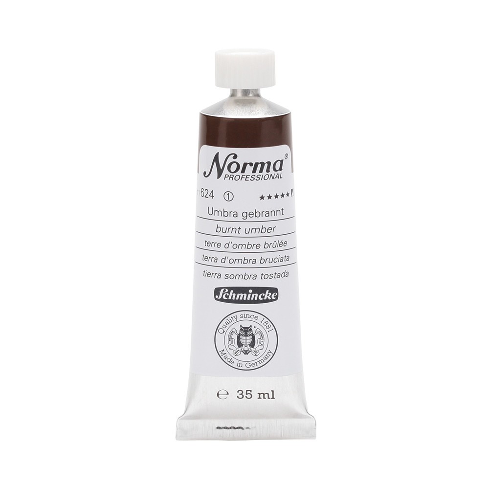 Norma Professional oil paint - Schmincke - 624, Burnt Umber, 35 ml