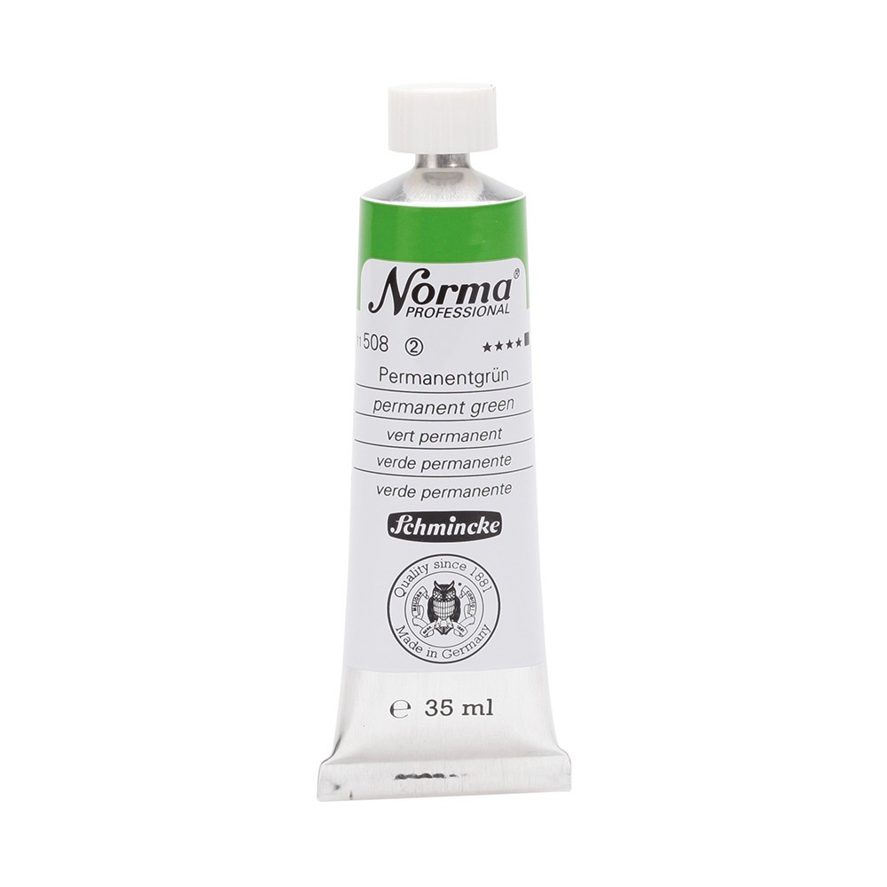 Norma Professional oil paint - Schmincke - 508, Permanent Green, 35 ml