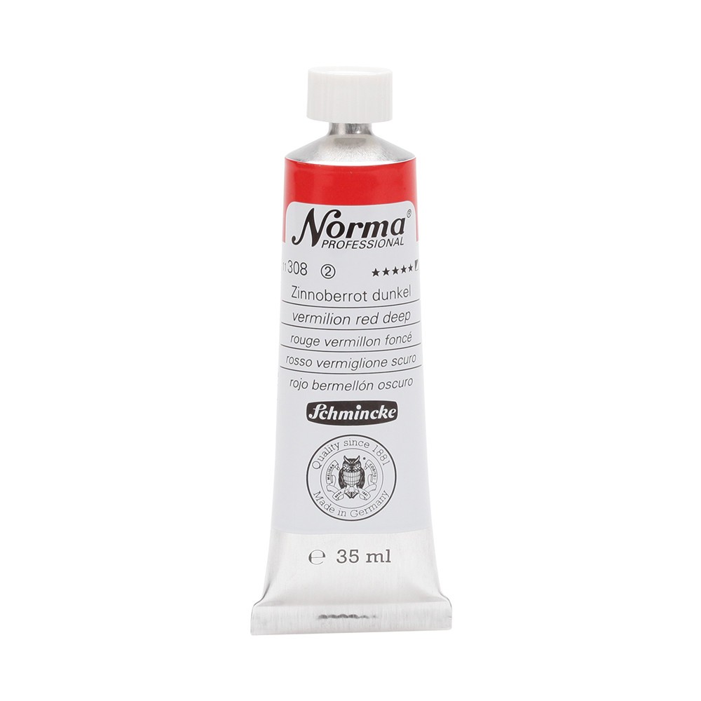 Norma Professional oil paint - Schmincke - 308, Vermilion Red Deep, 35 ml
