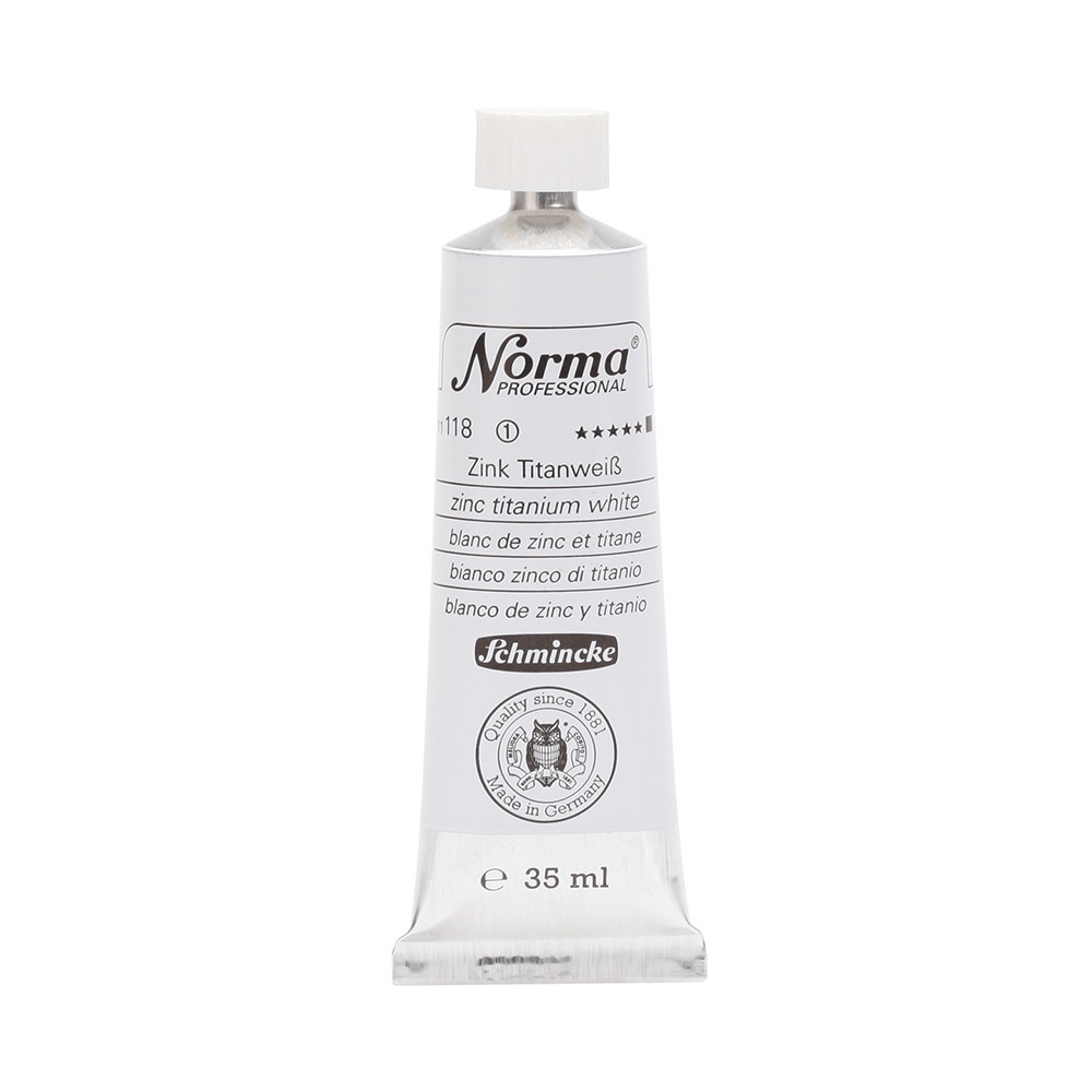 Norma Professional oil paint - Schmincke - 118, Zinc Titanium White, 35 ml