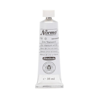 Norma Professional oil paint - Schmincke - 118, Zinc Titanium White, 35 ml