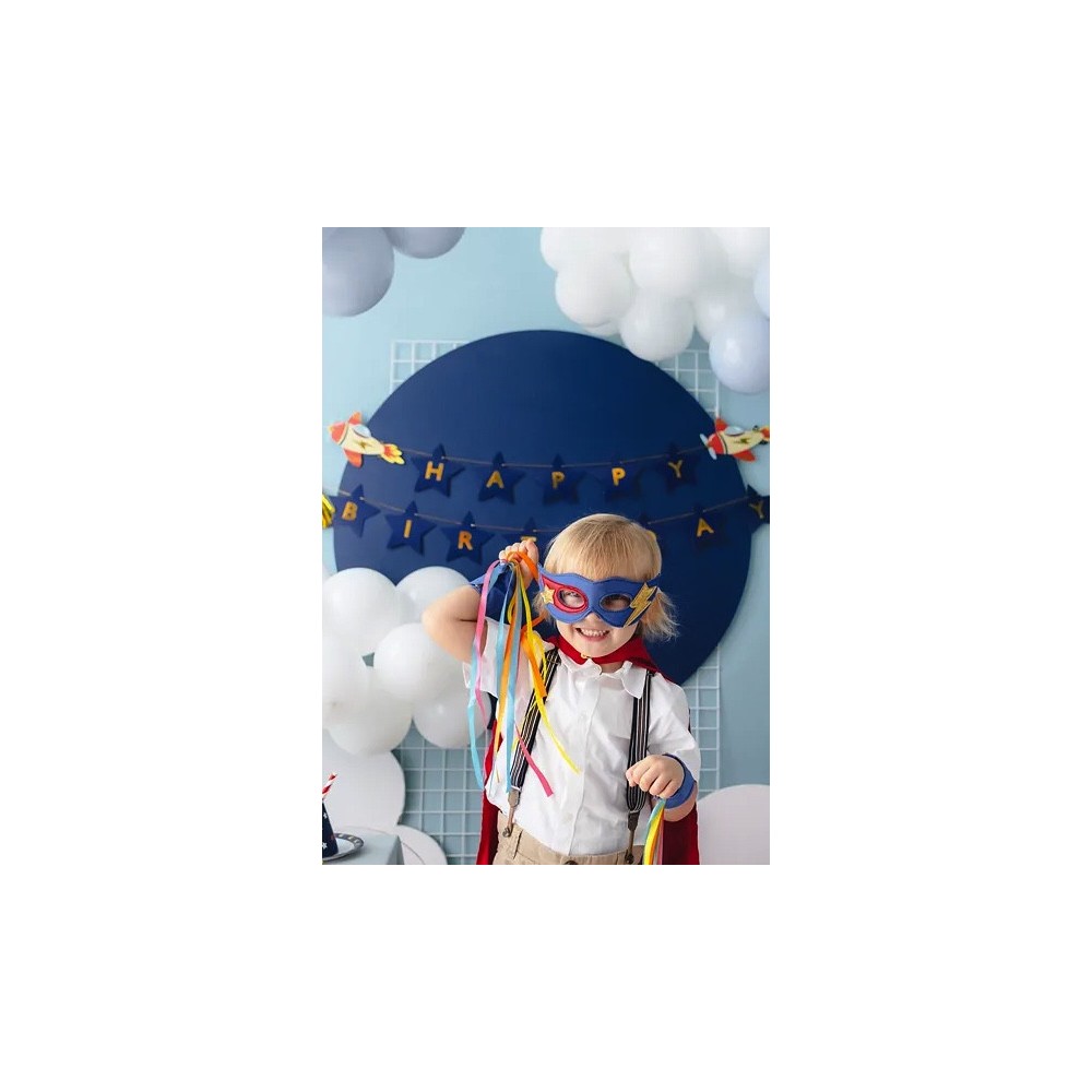 Banner Happy Birthday Airplanes - blue, 13 x 250 cm
