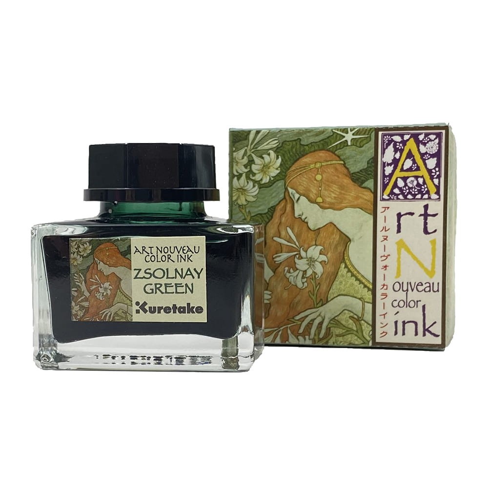 Ink-Cafe Art Noveau calligraphy ink - Kuretake - Zsolnay Green, 21 ml
