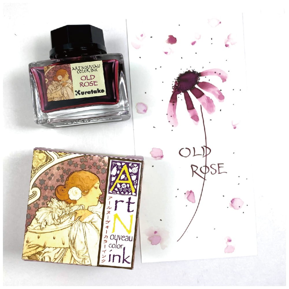 Ink-Cafe Art Noveau calligraphy ink - Kuretake - Old Rose, 21 ml
