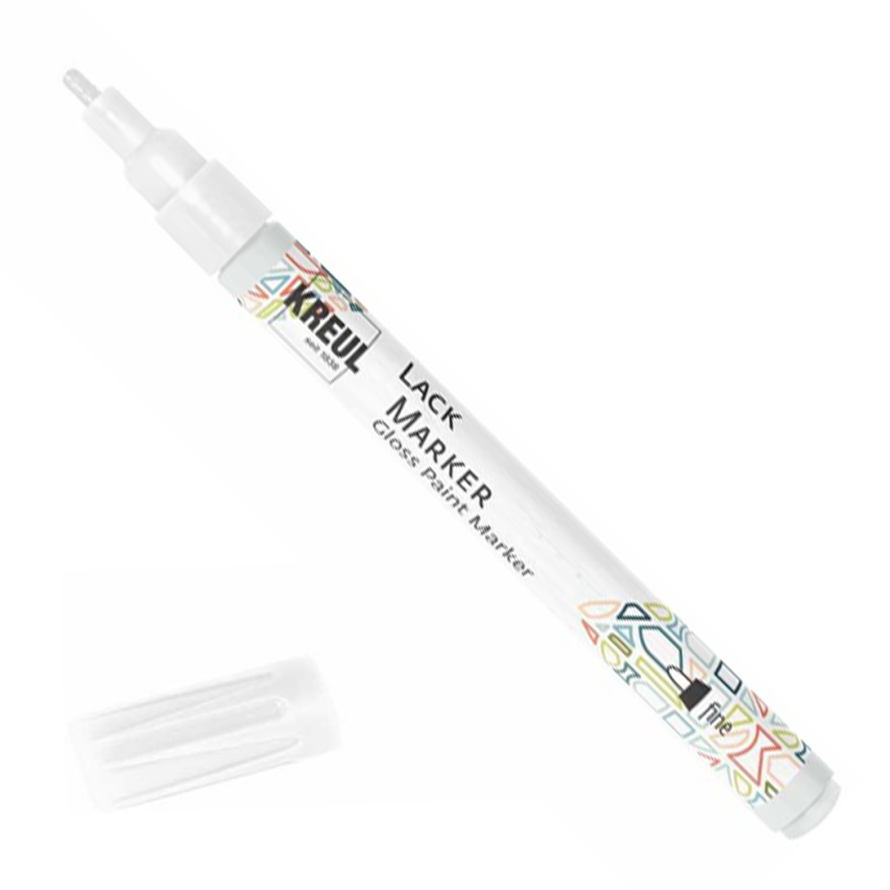Gloss Paint Marker - Kreul - fine, White, 1-2 mm