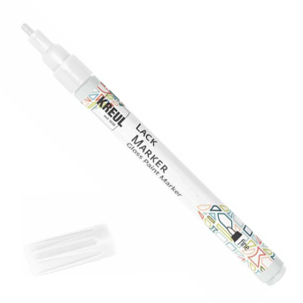 Marker dekoracyjny Gloss Paint - Kreul - cienki, White, 1-2 mm
