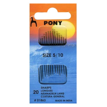 Zestaw igieł do szycia ręcznego - Pony - rozmiar 5-10, 20 szt.