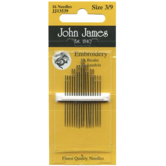 Embroidery needles - John James - size 3-9, 16 pcs.