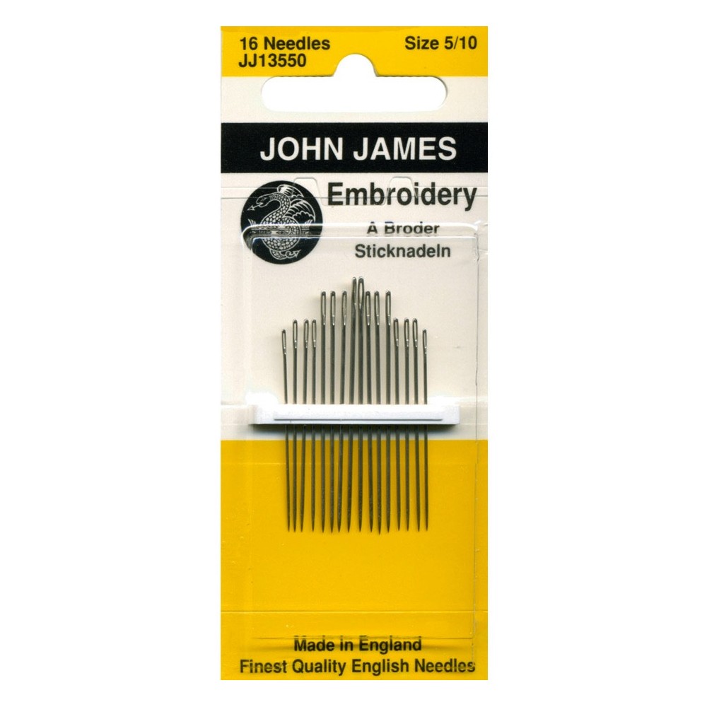 Embroidery needles - John James - size 5-10, 16 pcs.