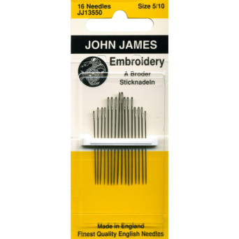 Zestaw igieł do haftowania - John James - rozmiar 5-10, 16 szt.