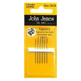 Tapestry needles - John James - size 24-26, 6 pcs.