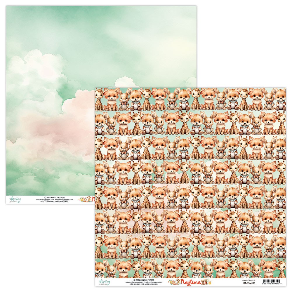 Scrapbooking paper 30,5 x 30,5 cm - Mintay - Playtime 05