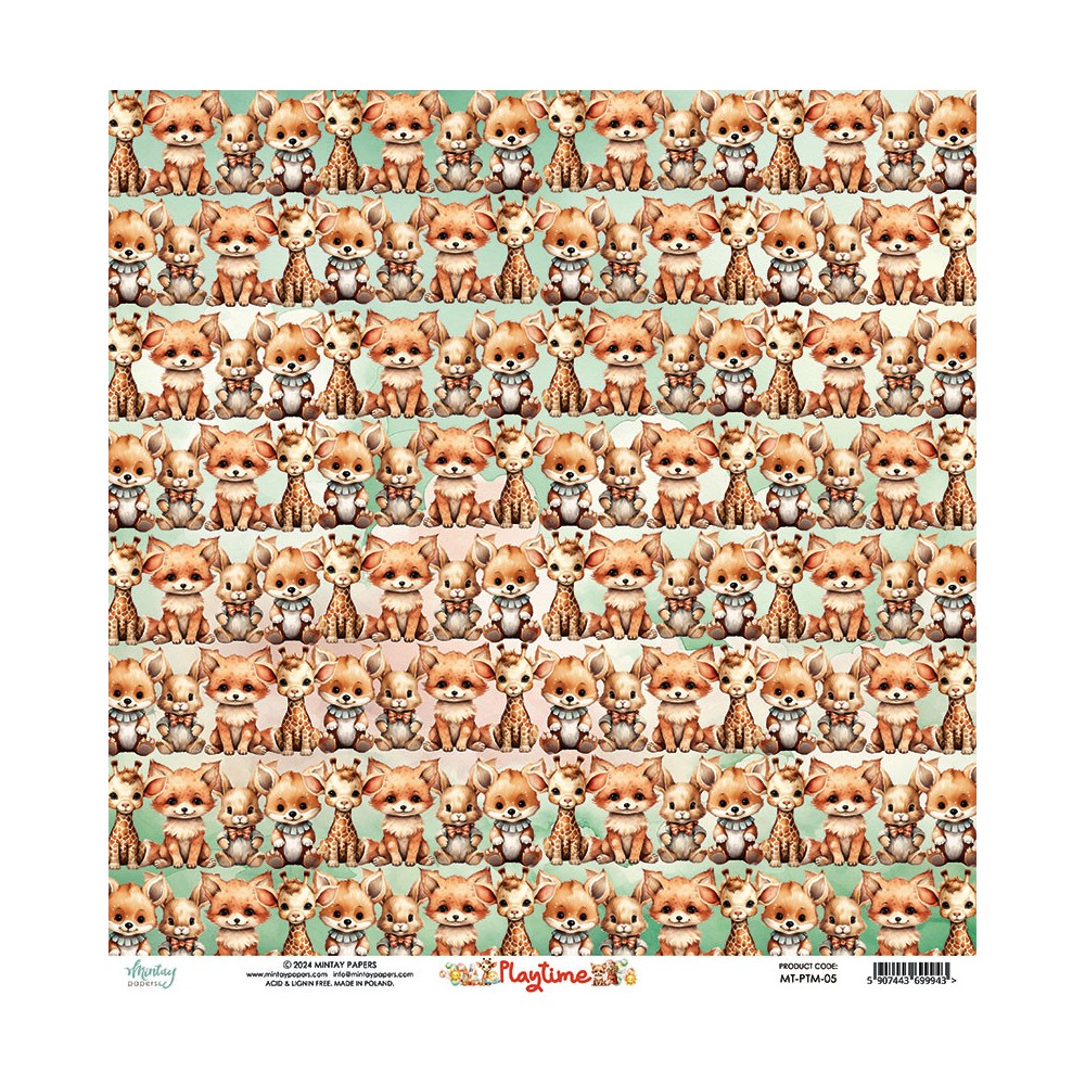 Papier do scrapbookingu 30,5 x 30,5 cm - Mintay - Playtime 05