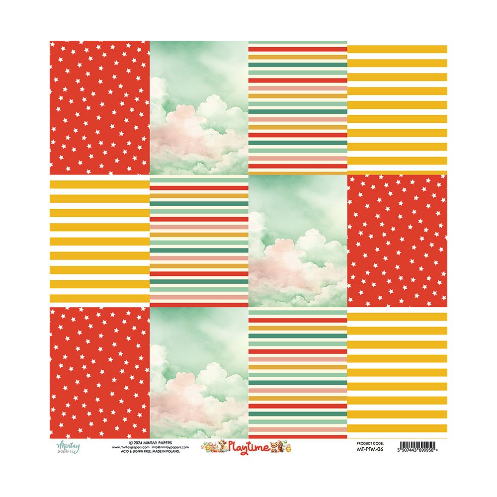 Papier do scrapbookingu 30,5 x 30,5 cm - Mintay - Playtime 06