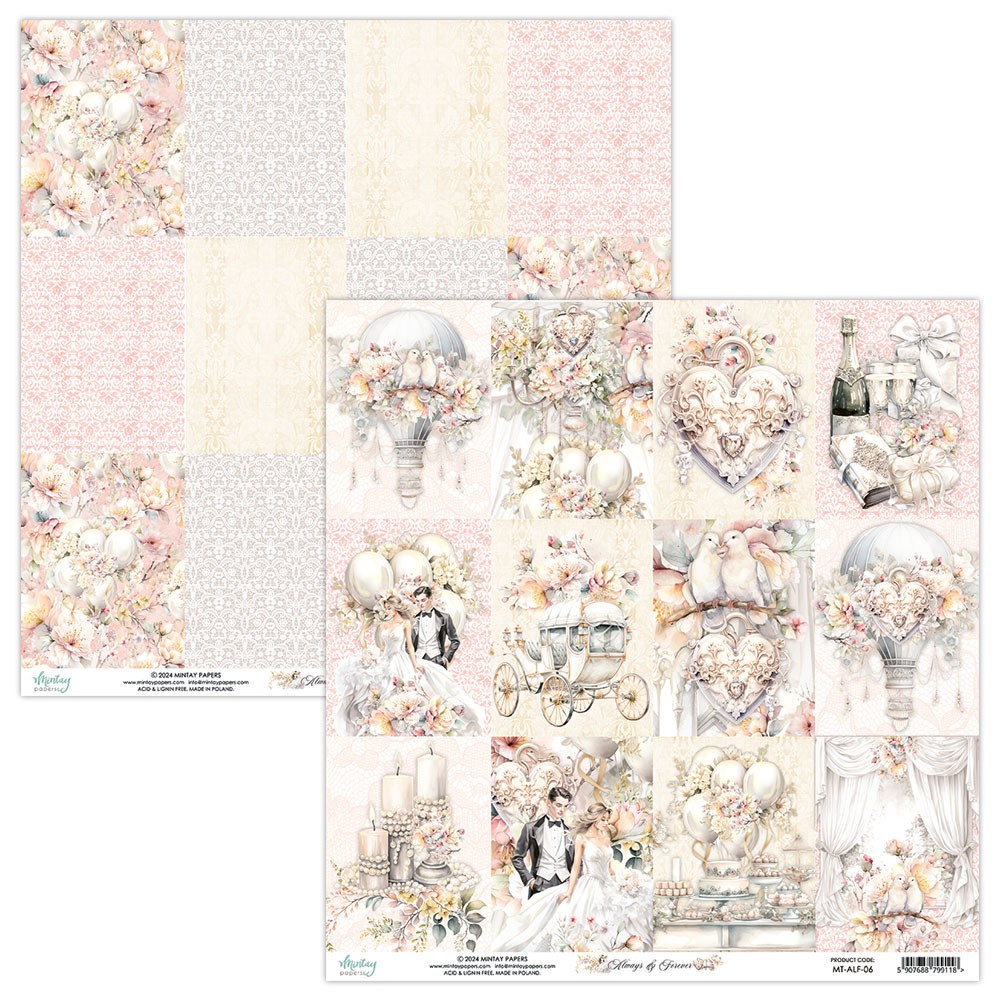 Papier do scrapbookingu 30,5 x 30,5 cm - Mintay - Always & Forever 06