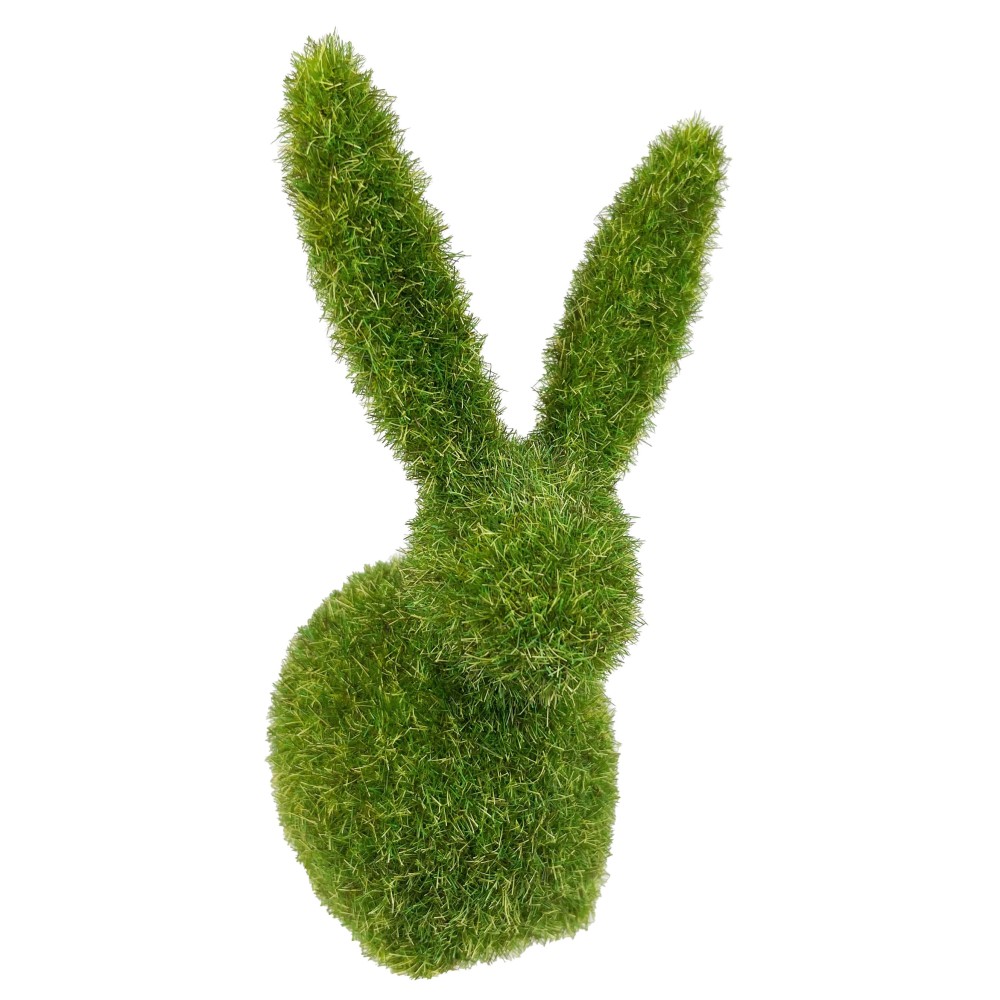 Królik wielkanocny, flokowany 01 - zielony, 13 cm
