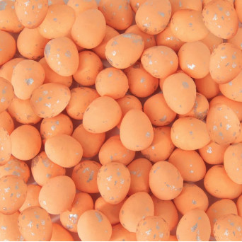 Polystyrene eggs spotted - peach, 1,5 x 1,8 cm, 100 pcs.