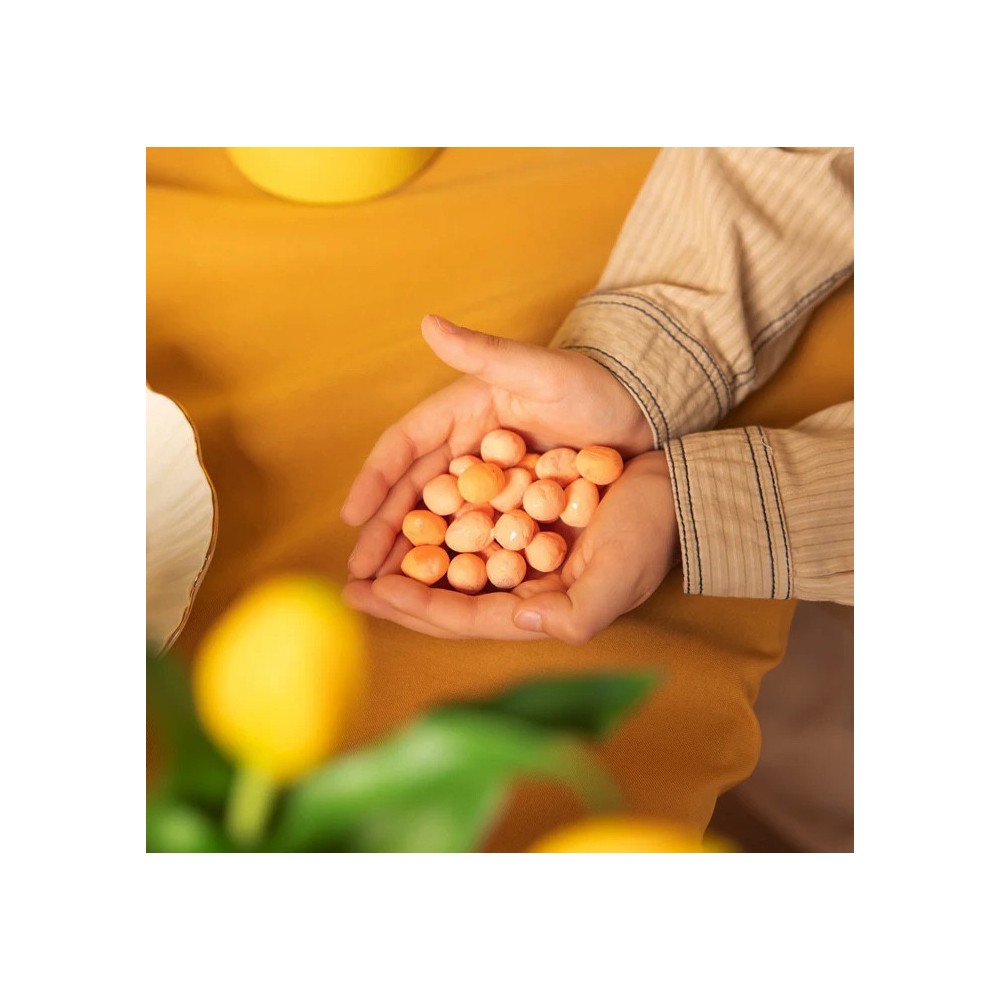 Polystyrene eggs spotted - peach, 1,5 x 1,8 cm, 100 pcs.