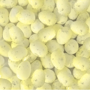 Polystyrene eggs spotted - ecru, 1,5 x 1,8 cm, 50 pcs.