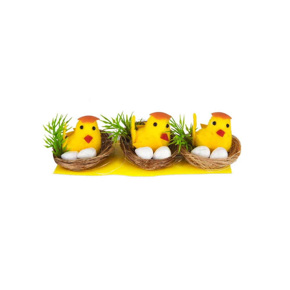 Chicks in nests - 6 cm, 3 pcs.