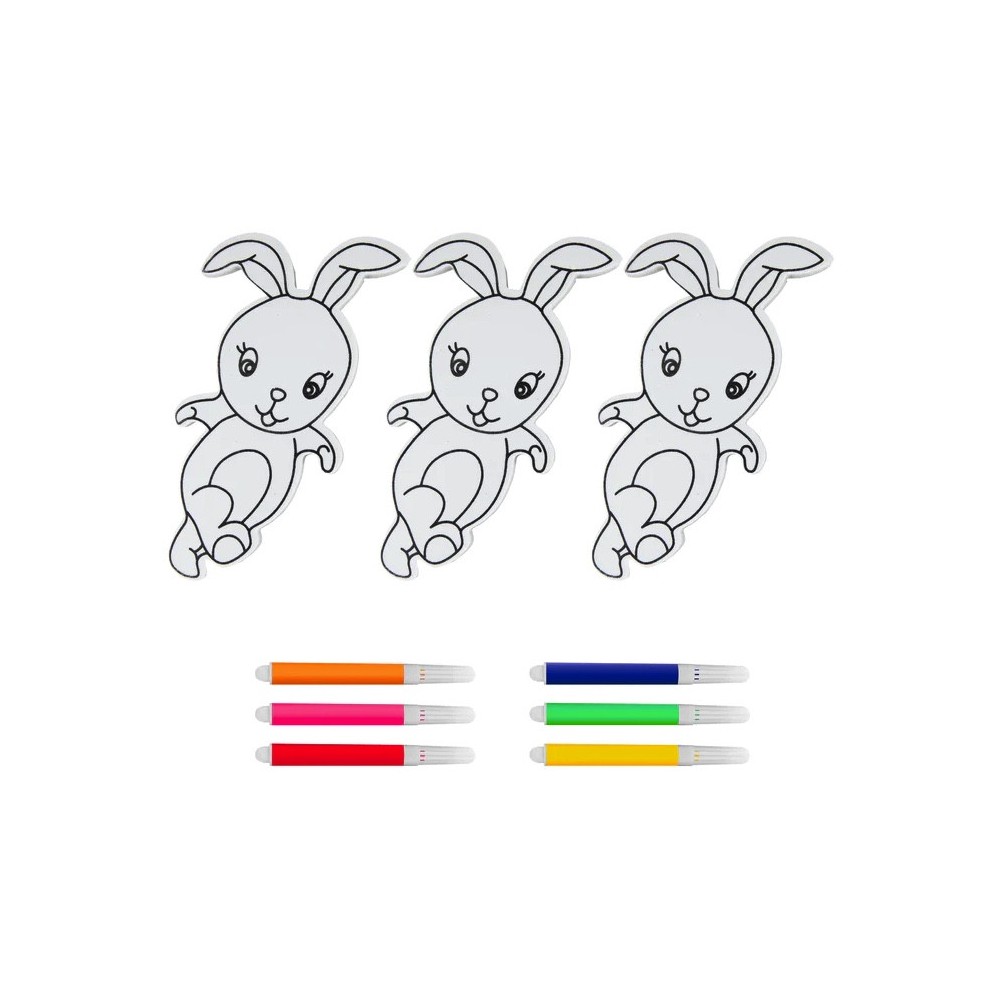 Bunnies coloring set - 3 pcs.