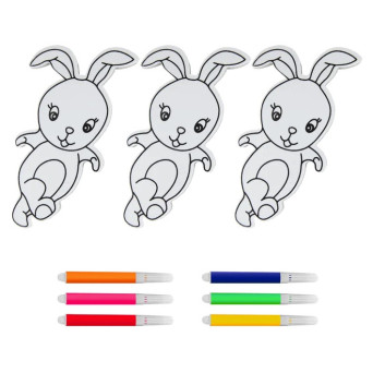Bunnies coloring set - 3 pcs.