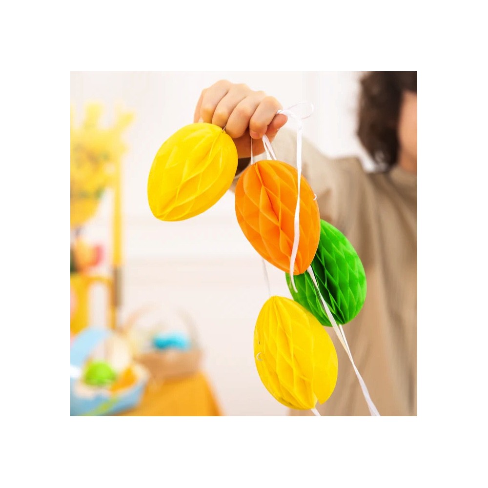 Girlanda honeycomb Jajka Wielkanocne - 6,5 x 300 cm