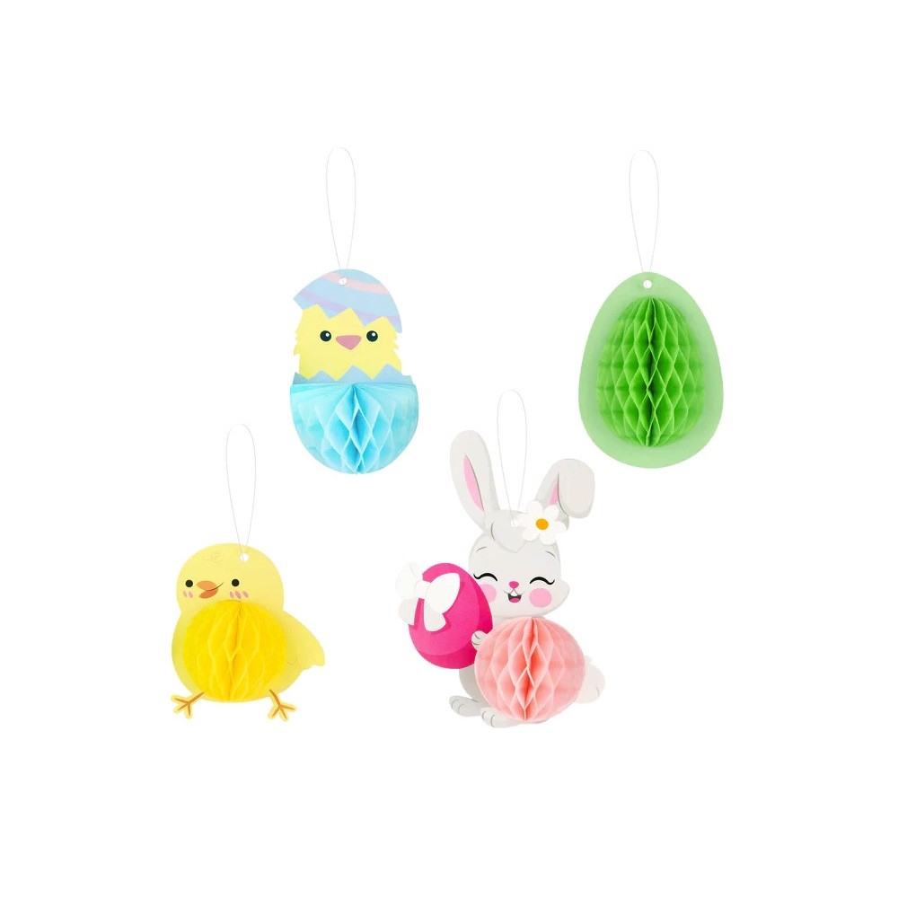 Honeycomb Easter pendants - 4 pcs.