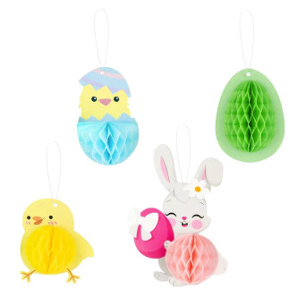 Honeycomb Easter pendants - 4 pcs.
