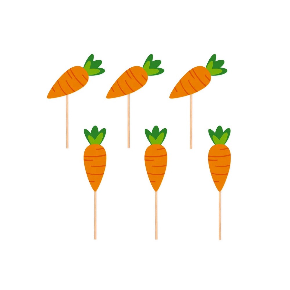 Paper Easter Carrots toppers - 6 pcs.