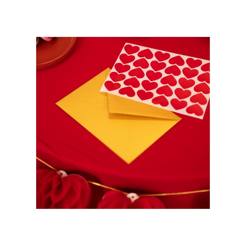 Heart stickers - red, 2,6 cm, 30 pcs.