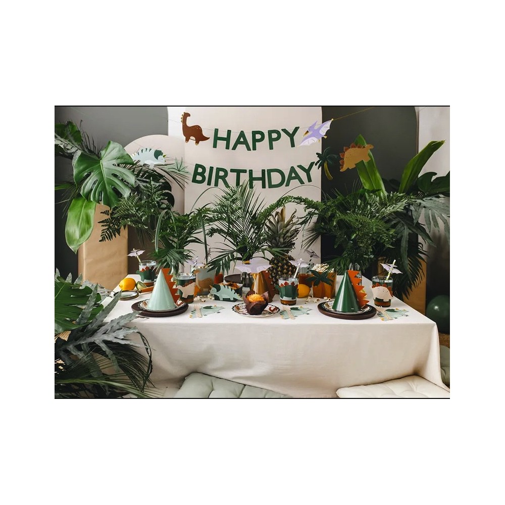 Triceratops napkins - green, 10 x 18 cm, 12 pcs.