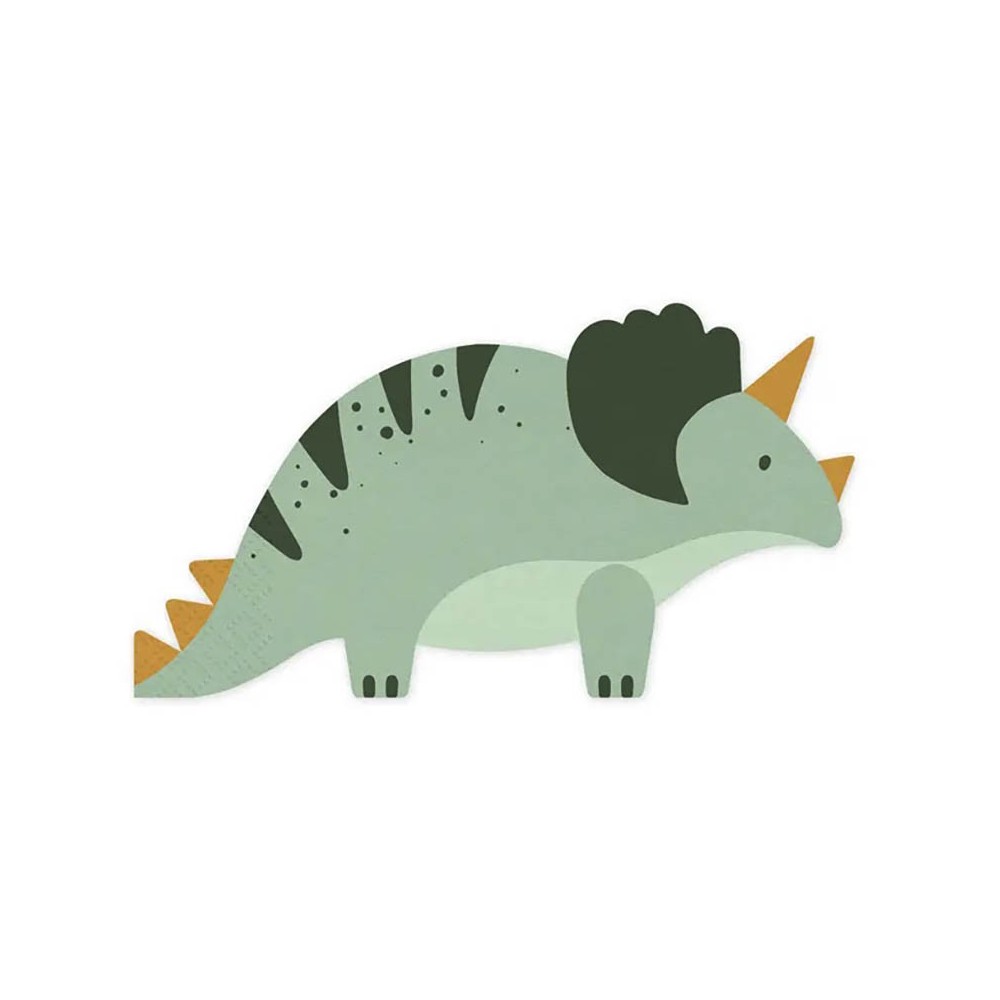 Triceratops napkins - green, 10 x 18 cm, 12 pcs.
