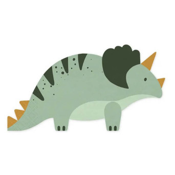 Serwetki papierowe Triceratops - zielone, 10 x 18 cm, 12 szt.