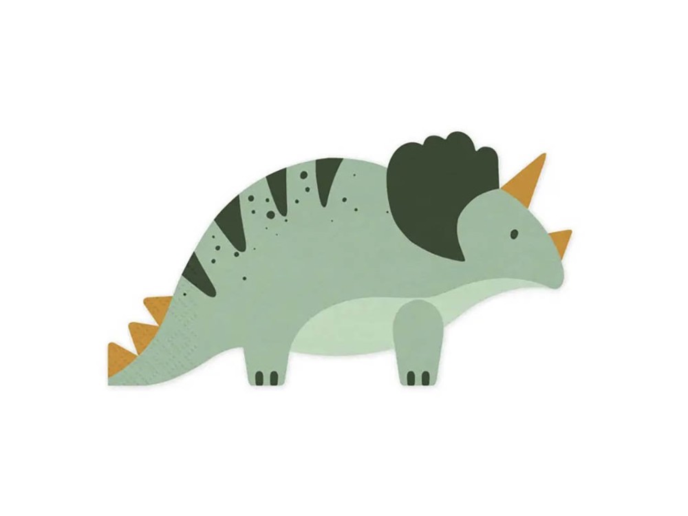 Serwetki papierowe Triceratops - zielone, 10 x 18 cm, 12 szt.