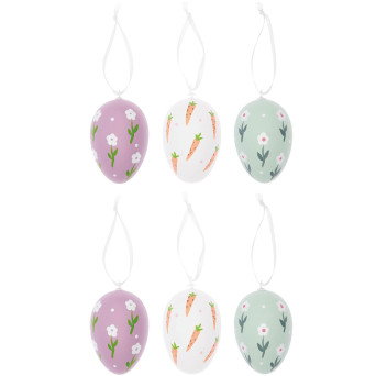 Zawieszki jajka wielkanocne Deco Kwiaty - Rico Design - 6 szt.