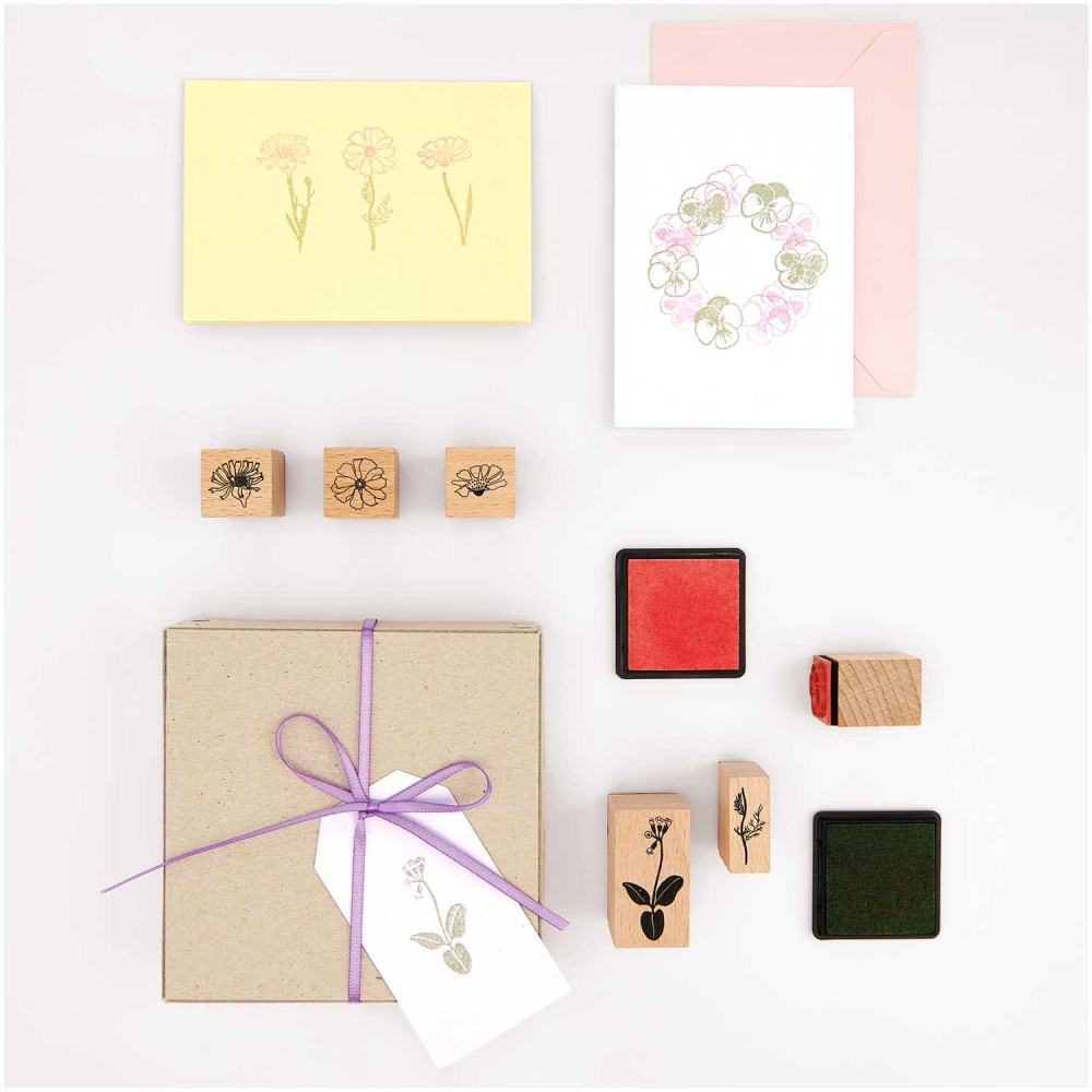 Set of wooden stamps Futschikato Flowers - Paper Poetry - 24 pcs.