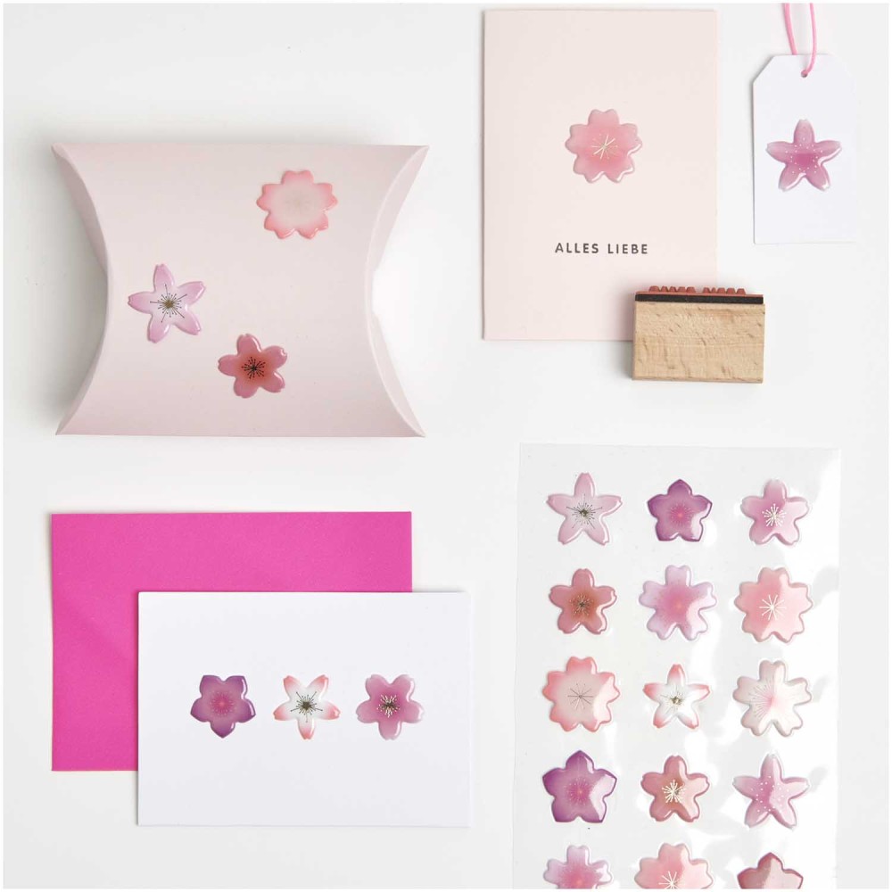 Puffy stickers Sakura Flowers - Rico Design - 15 pcs.