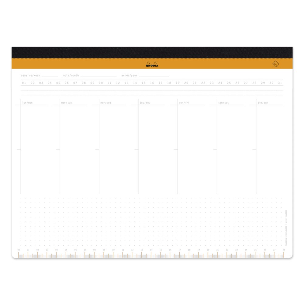 Planer biurkowy tygodniowy, niedatowany - Rhodia - A4+, 80 g, 60 ark.