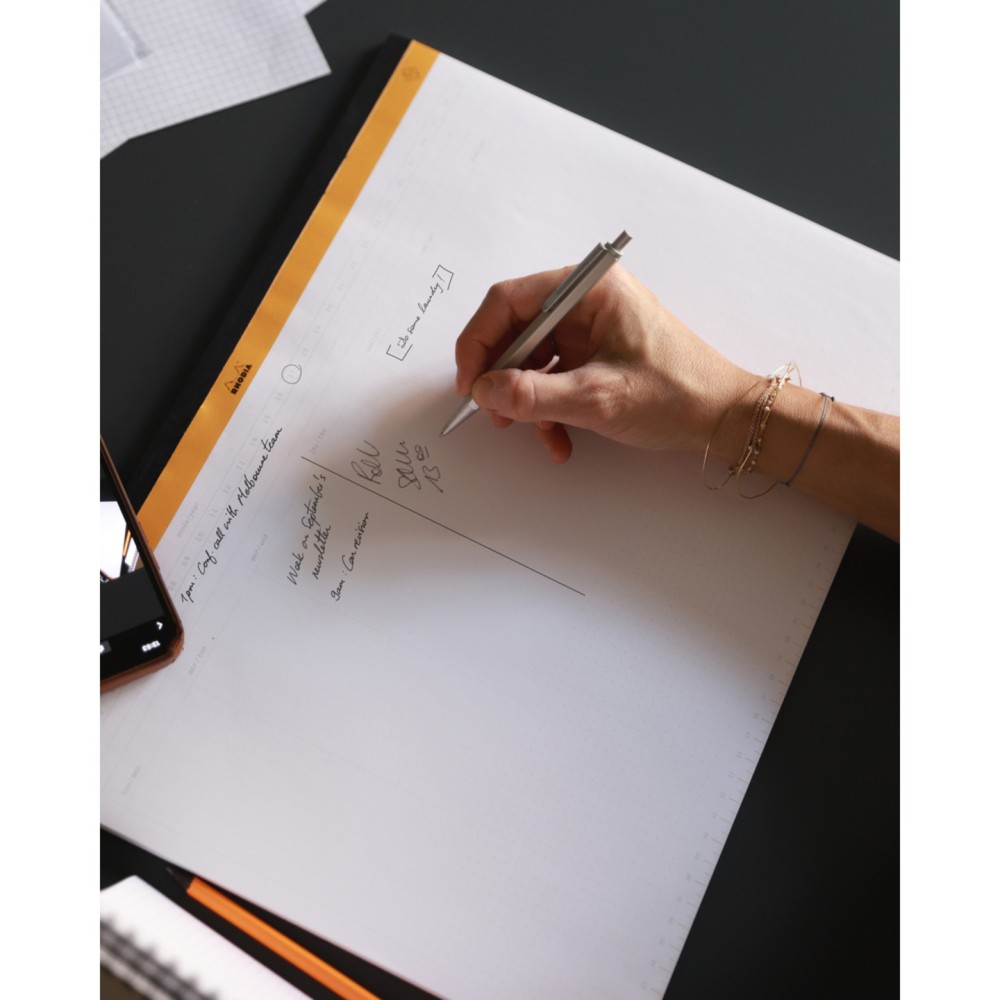 Undated weekly Desk Pad - Rhodia - A4+, 80 g, 60 sheets