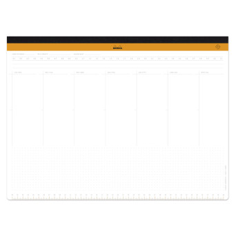 Planer biurkowy tygodniowy, niedatowany - Rhodia - A3+, 80 g, 60 ark.
