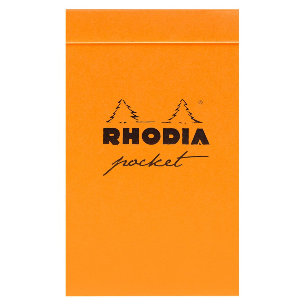 Notes Pocket - Rhodia - pomarańczowy, w kratkę, 7,5 x 12 cm, 80 g, 40 ark.