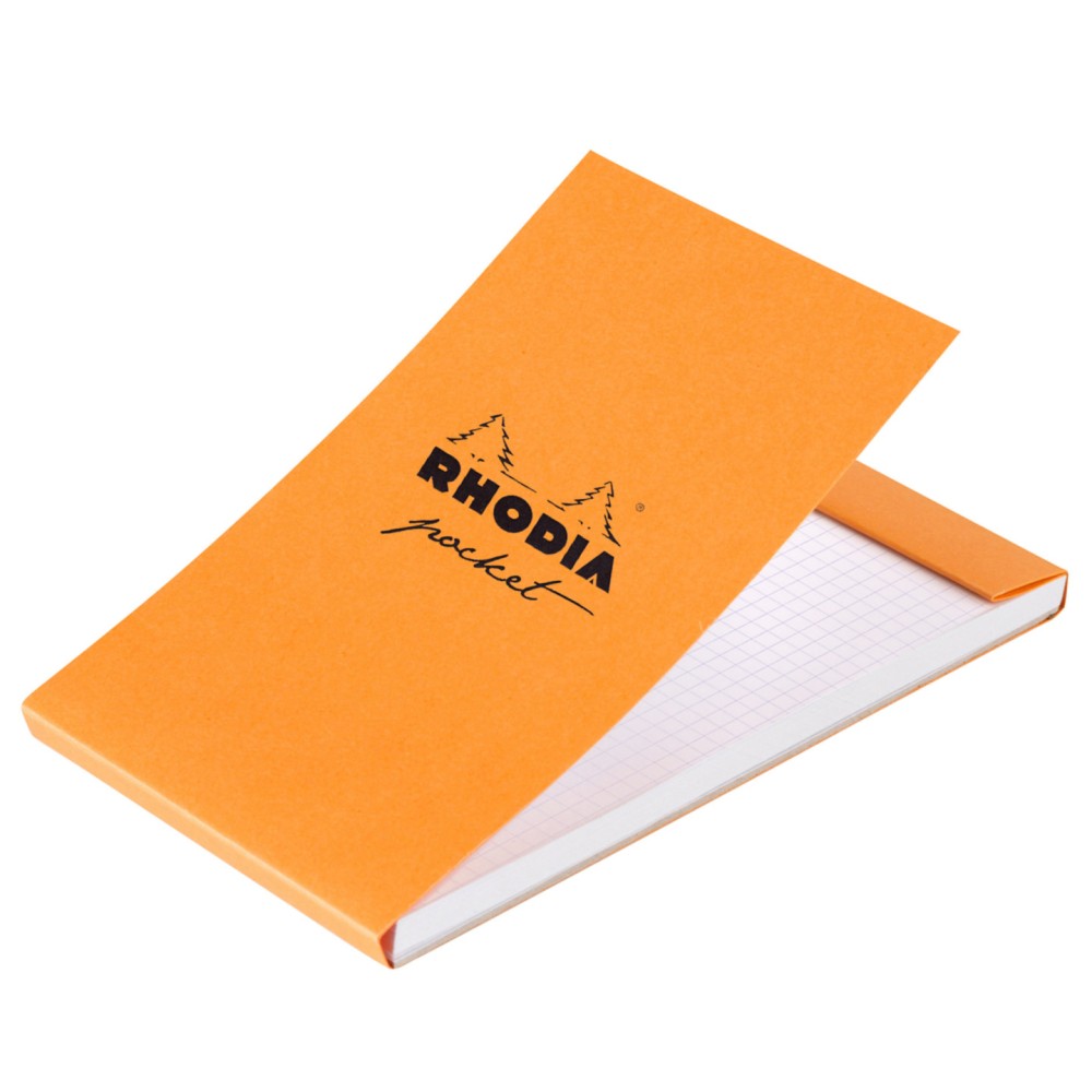 Notes Pocket - Rhodia - pomarańczowy, w kratkę, 7,5 x 12 cm, 80 g, 40 ark.