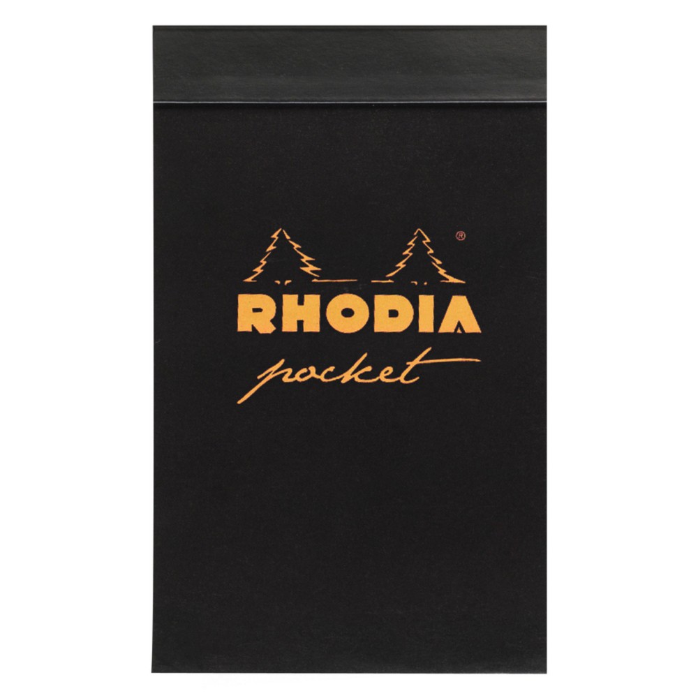 Notes Pocket - Rhodia - czarny, w kratkę, 7,5 x 12 cm, 80 g, 40 ark.