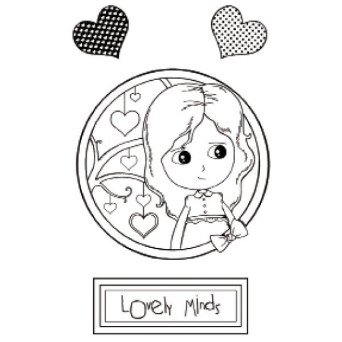 Natural Rubber Stamp Stamperia 7x11 Lovely Minds