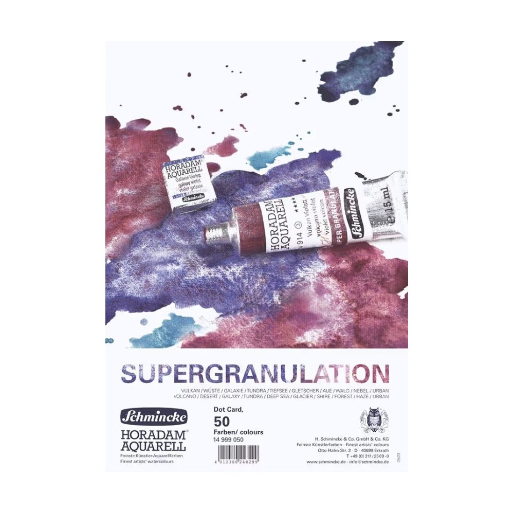 Próbnik farb Dot Card Horadam Aquarell - Schmincke - 50 kolorów supergranulujących