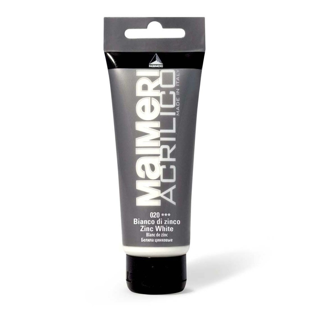 Farba akrylowa Acrilico - Maimeri - 020, Zinc White, 200 ml