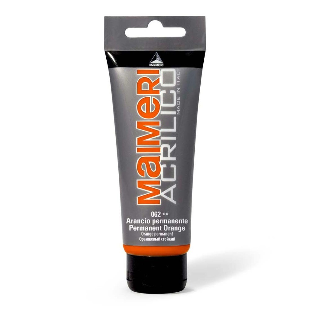 Acrylic paint Acrilico - Maimeri - 062, Permanent Orange, 200 ml