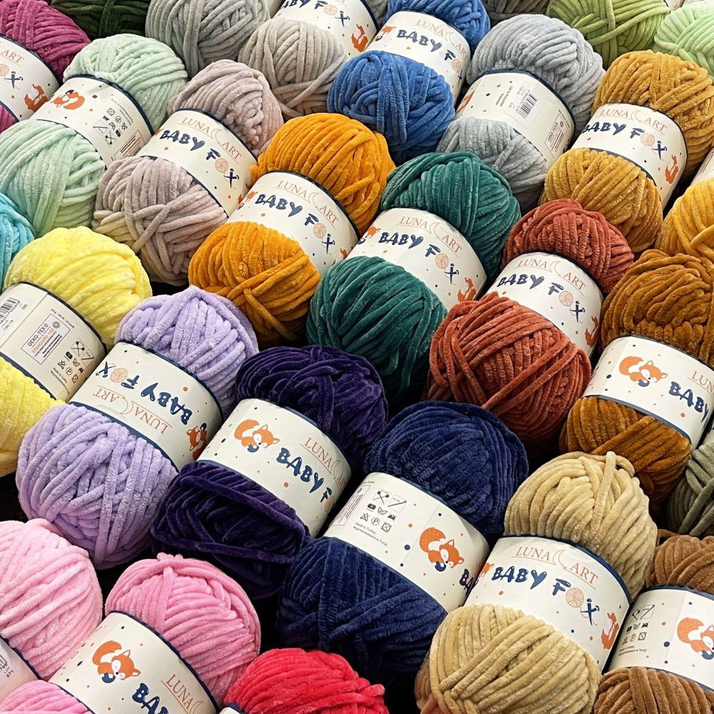 Baby Fox polyester knitting yarn - Luna Art - 1, 100 g, 120 m