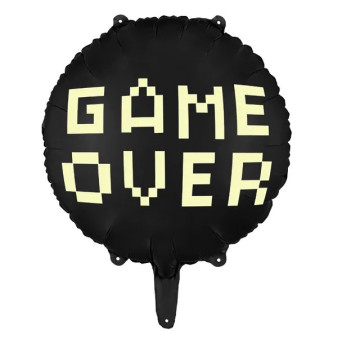 Foil balloon Game Over - black, 35 cm
